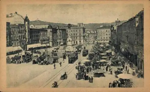 Ak Linz an der Donau Oberösterreich, Markt