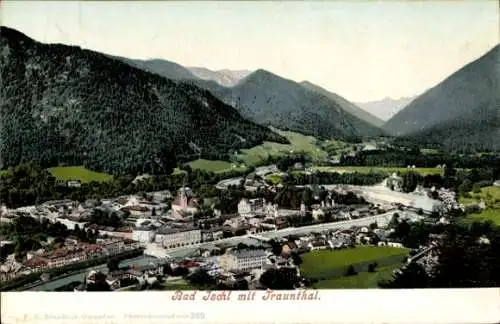 Ak Bad Ischl in Oberösterreich, Gesamtansicht, Traunthal