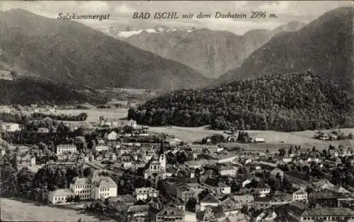 Ak Bad Ischl in Oberösterreich, Gesamtansicht, Dachstein