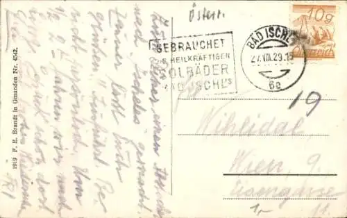 Ak Bad Ischl in Oberösterreich, Gesamtansicht, Dachstein