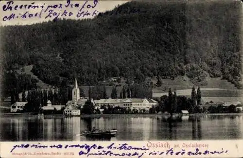 Ak Ossiach in Kärnten, Stadtpanorama am Ossiachersee