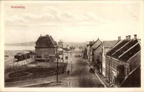 Ak Rudkøbing Rudköbing Dänemark, Teilansicht, Bahnhof