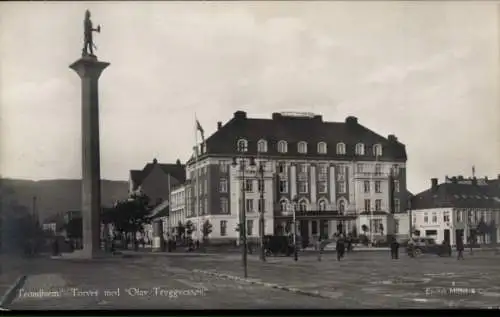 Ak Trondhjem Trondheim Norwegen, Torvet med "Olav Tryggvesson