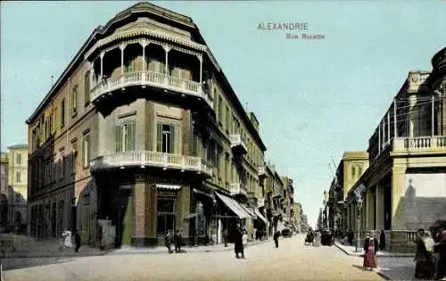 Ak Alexandria Ägypten, Rue Rosette