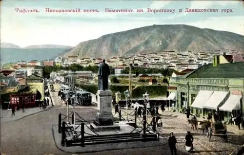 Ak Tiflis Georgien, Pont Nicolas, monument au prince Vorontsov