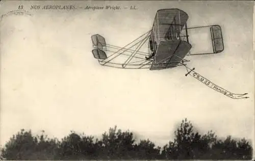 Ak Flugpioniere, Luftfahrtpioniere, Flugzeug Wright