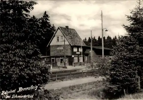 Ak Schmiedefeld am Rennsteig Suhl Thüringen, Bahnhof