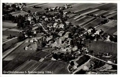 Ak Großholzhausen Raubling in Oberbayern, Fliegeraufnahme