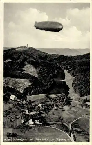 Ak Schweigmatt Raitbach Schopfheim in Baden, Fliegeraufnahme, Höhe Möhr, Zeppelin