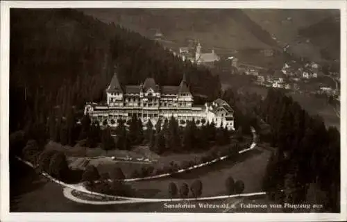 Ak Todtmoos im Schwarzwald, Sanatorium Wehrawald, Fliegeraufnahme