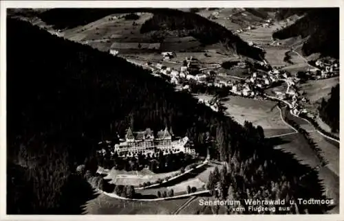 Ak Todtmoos im Schwarzwald, Sanatorium Wehrawald, Luftbild