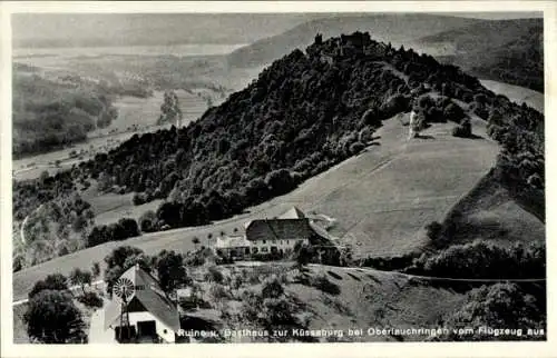 Ak Grießen im Klettgau Baden, Küssaburg, Fliegeraufnahme