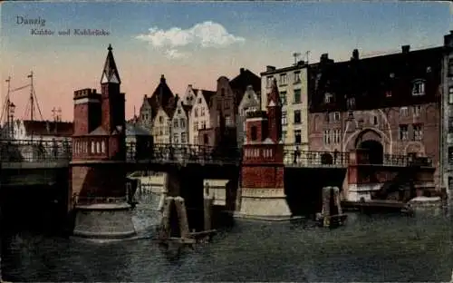 Ak Gdańsk Danzig, Kuhtor, Kuhbrücke