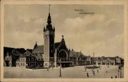 Ak Gdańsk Danzig, Hauptbahnhof