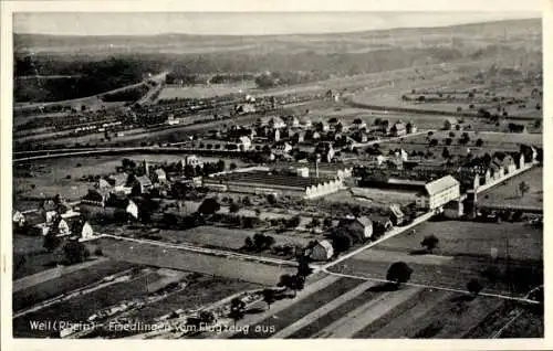 Ak Friedlingen Weil am Rhein Baden, Fliegeraufnahme