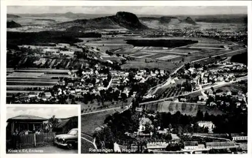 Ak Rielasingen in Baden, Kiosk v. Ed Enderes, Fliegeraufnahme