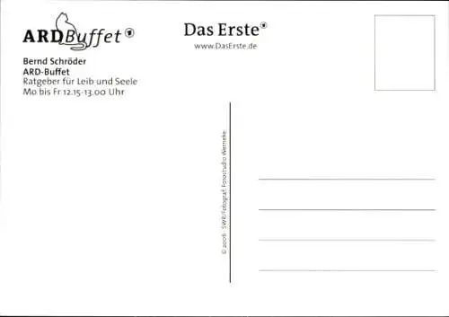 Ak Moderator Bernd Schröder, Portrait, Autogramm