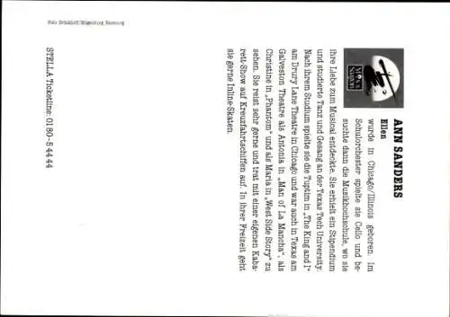 Ak Musicaldarstellerin Ann Sanders, Portrait, Miss Saigon, Autogramm