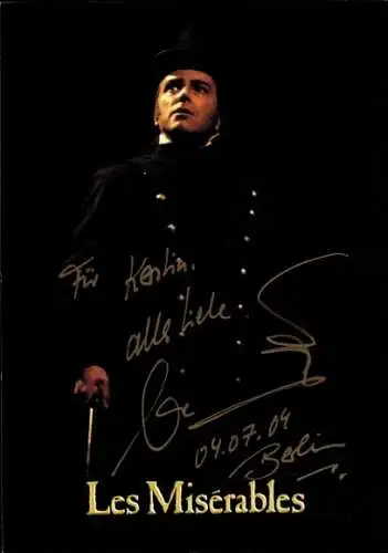 Ak Schauspieler Uwe Kröger, Standportrait, Autogramm, Rolle Javert Les Miserables