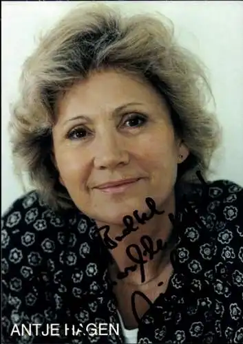 Ak Schauspielerin Antje Hagen, Portrait, Autogramm
