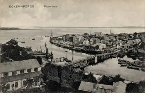 Ak Ostseebad Eckernförde, Panorama