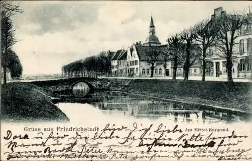 Ak Friedrichstadt an der Eider Nordfriesland, Am Mittel-Burgwall