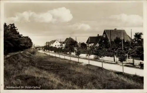 Ak Nordseebad Sankt Peter Ording, Straßenpartie