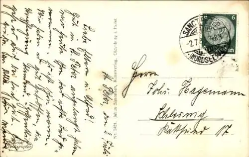 Ak Nordseebad Sankt Peter Ording, Straßenpartie