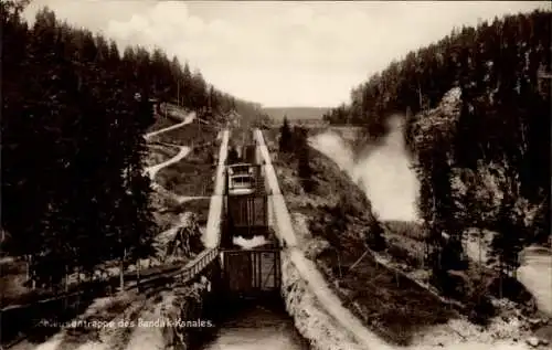 Ak Norwegen, Schleusentreppe des Bandak-Kanales, Wasserfall