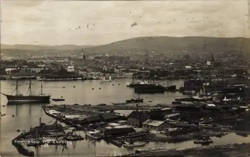 Ak Kristiania Christiania Oslo Norwegen, Panorama, Hafen