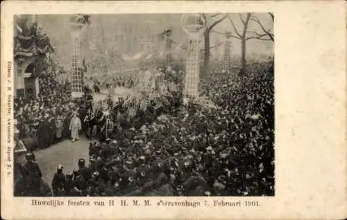 Ak 's Gravenhage Den Haag Südholland, Huwelijks feesten 7. Februari 1901