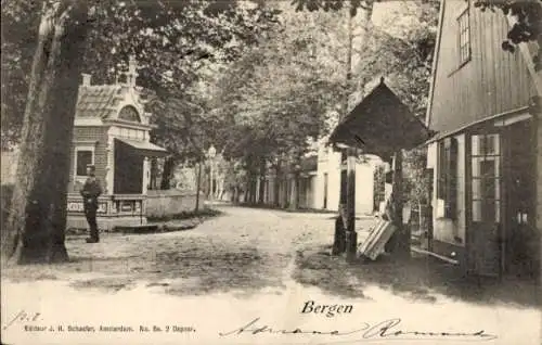 Ak Bergen Nordholland Niederlande, Straßenpartie