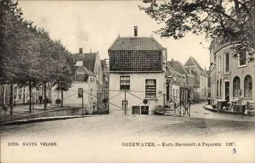 Ak Oudewater Utrecht Niederlande, Korte Havenstraat, Peperstraat