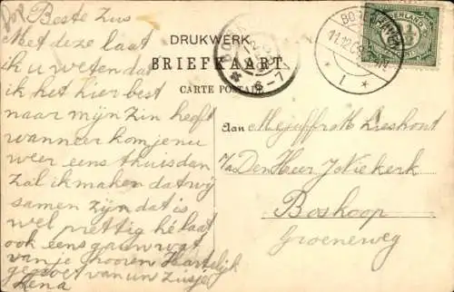 Ak Bodegraven Zuid-Holland, Rijngezicht, Molen