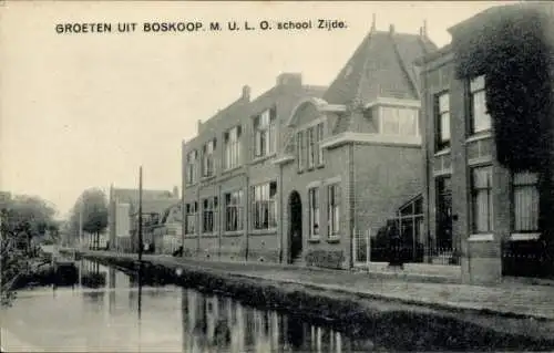 Ak Boskoop Alphen aan den Rijn Zuid-Holland Nederland, MULO school Zijde