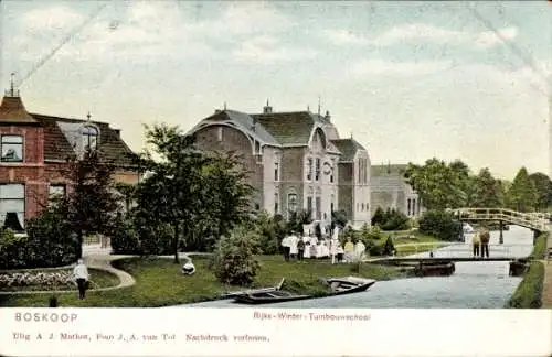 Ak Boskoop Alphen aan den Rijn Zuid-Holland Nederland, Rijks-Winter-Tuinbouwschool