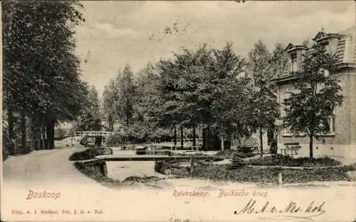 Ak Boskoop Alphen aan den Rijn Zuid-Holland Nederland, Reierskoop, Bulksche brug