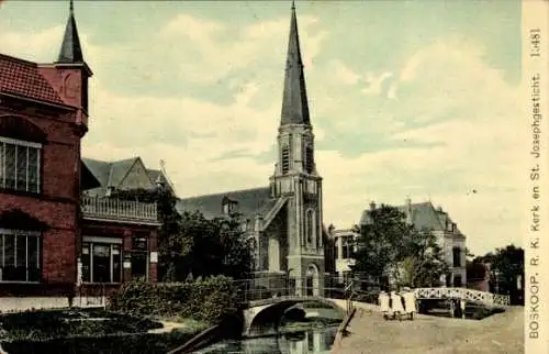 Ak Boskoop Alphen aan den Rijn Zuid-Holland Nederland, R. K. Kerk, St. Josephgesticht