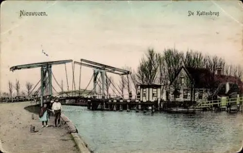 Ak Nieuwveen Nieuwkoop Zuid-Holland Nederland, Kattenbrug