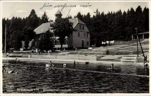 Ak Braunlage im Oberharz, Waldschwimmbad