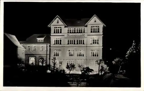 Ak Braunlage im Oberharz, Haus Hohenzollern, Nacht