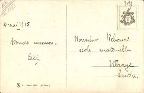 Künstler Ak Vier junge Katzen