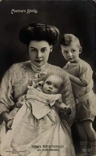 Ak Kronprinzessin Cecilie von Preußen, Prinz Wilhelm, Louis Ferdinand