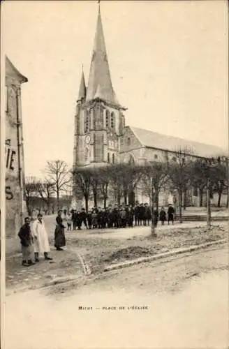 Ak Mitry Seine et Marne, Kirchplatz, Kirche