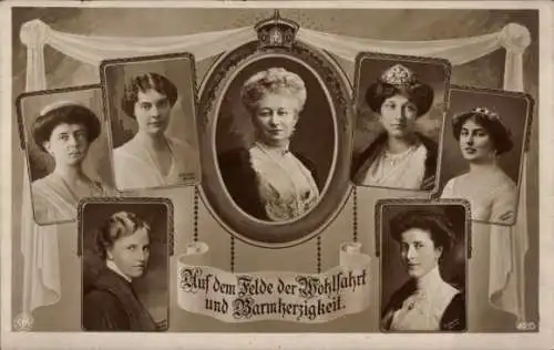 Ak Kaiserin Auguste Viktoria, Prinzessin Cecilie, Luise, Alexandra Victoria, Schwiegertöchter