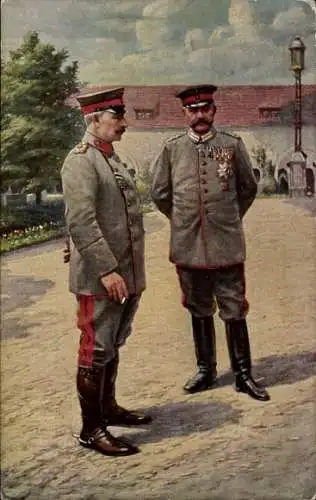 Ak Kaiser Wilhelm II., Generalfeldmarschall Paul von Hindenburg, Schloss zu Posen, 1915