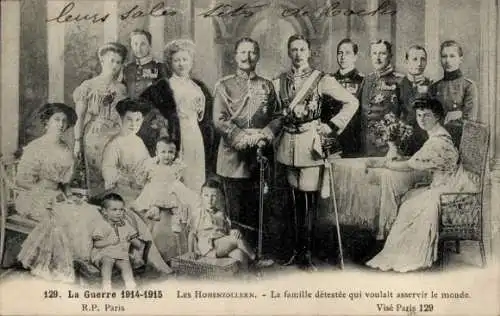 Ak Deutsches Kaiserhaus, Wilhelm II, Auguste Viktoria, Kronprinz, Cecilie, Victoria Luise, Prinzen