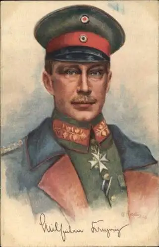 Künstler Ak Renatus, Otto, Kronprinz Wilhelm von Preußen, Portrait, Uniform, Orden