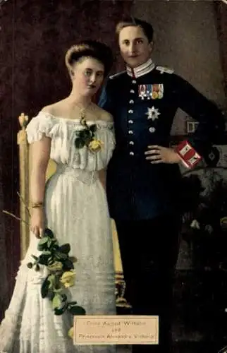 Ak Prinz August Wilhelm von Preußen, Prinzessin Alexandra Victoria