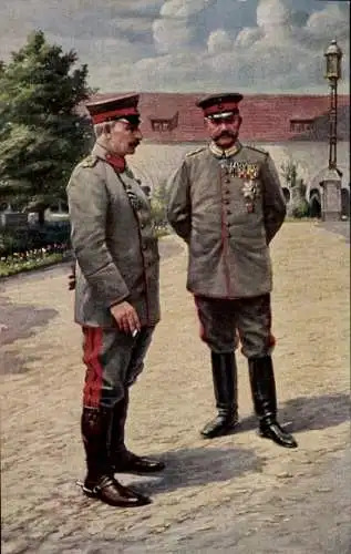 Ak Kaiser Wilhelm II., Generalfeldmarschall Paul von Hindenburg, Schloss zu Posen, 1915